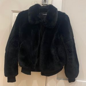 Black Faux Fur Teddy Jacket